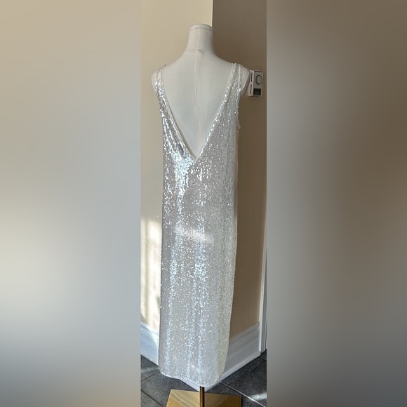 ZARA white sequins midi dress size extra small - Picture 13 of 16